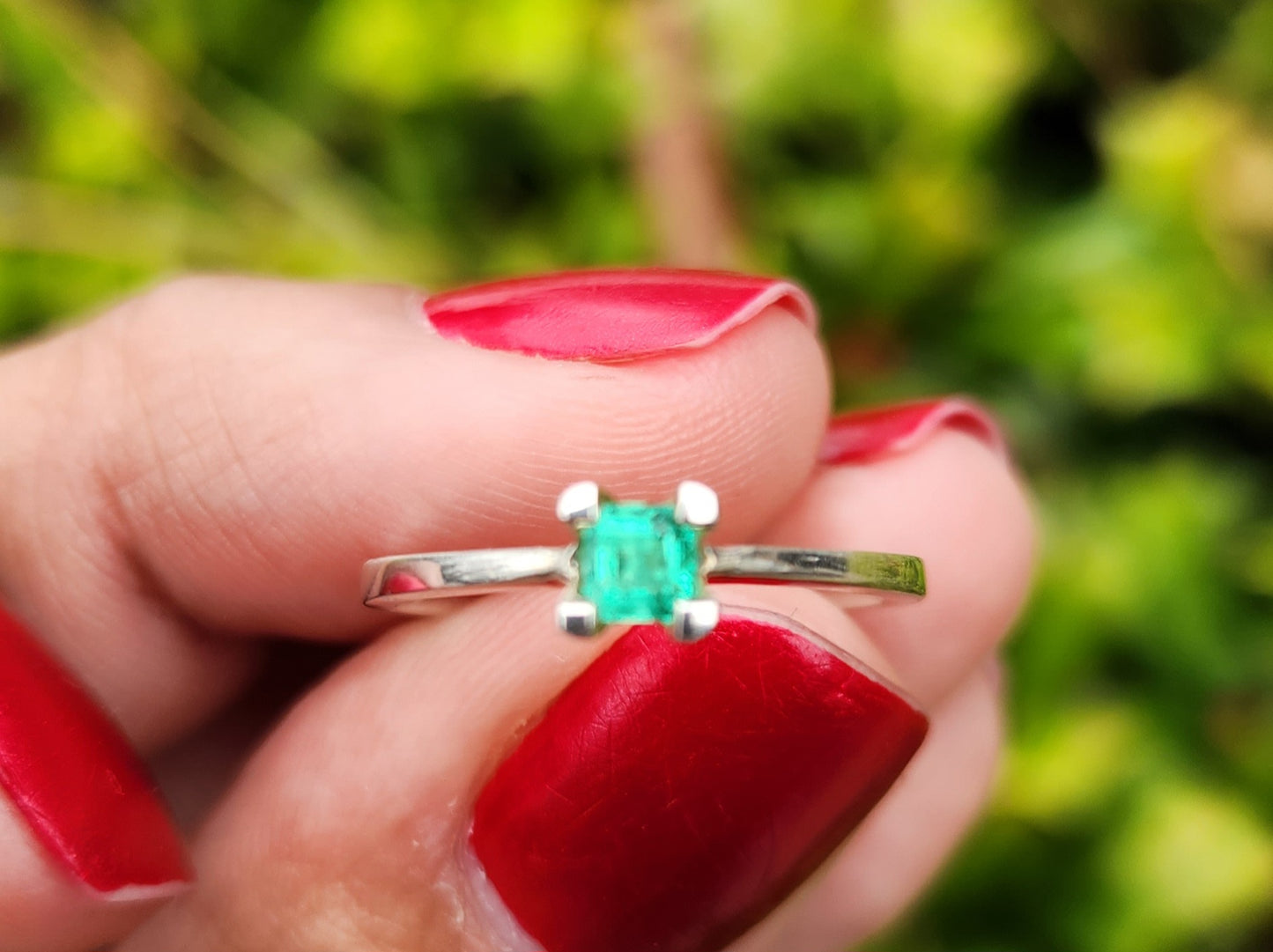 Emerald Ring & Silver square