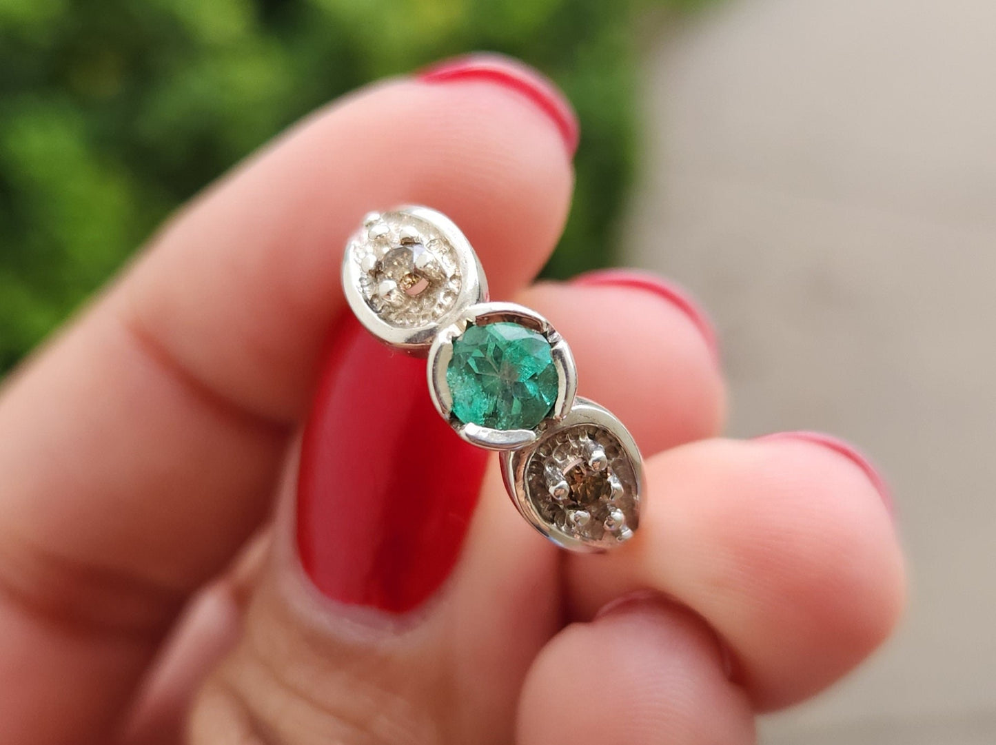 Emerald ring and diamond,silver ring may birthstone, Colombian Emerald, Colombian jewelry, handmade jewelry, gift for she, silver ring