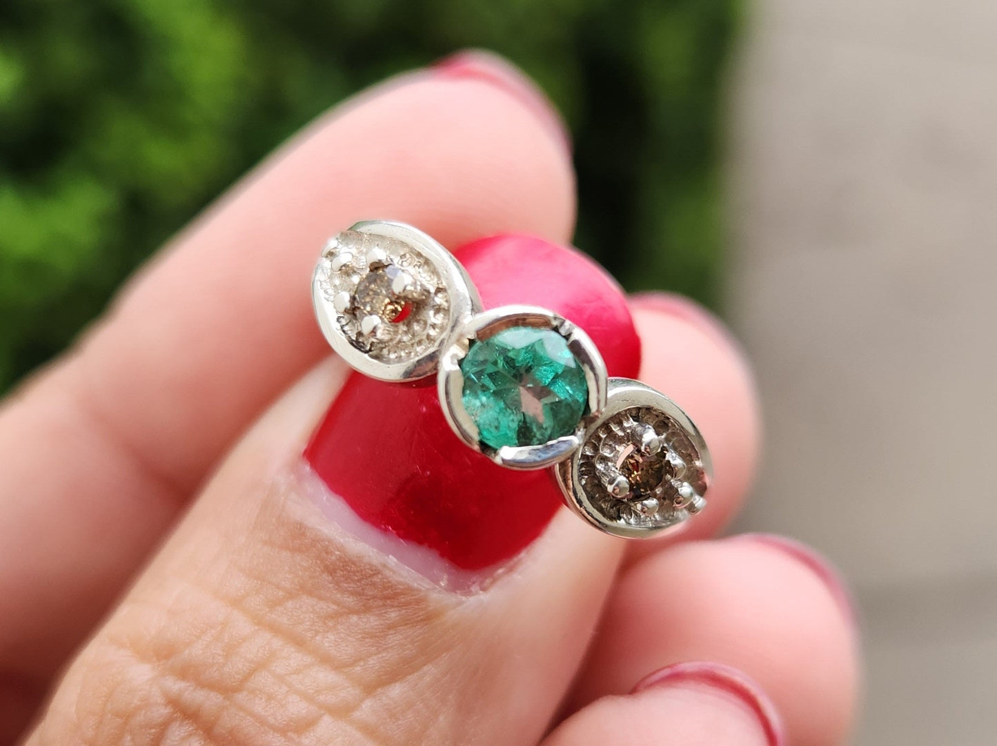 Emerald ring and diamond,silver ring may birthstone, Colombian Emerald, Colombian jewelry, handmade jewelry, gift for she, silver ring