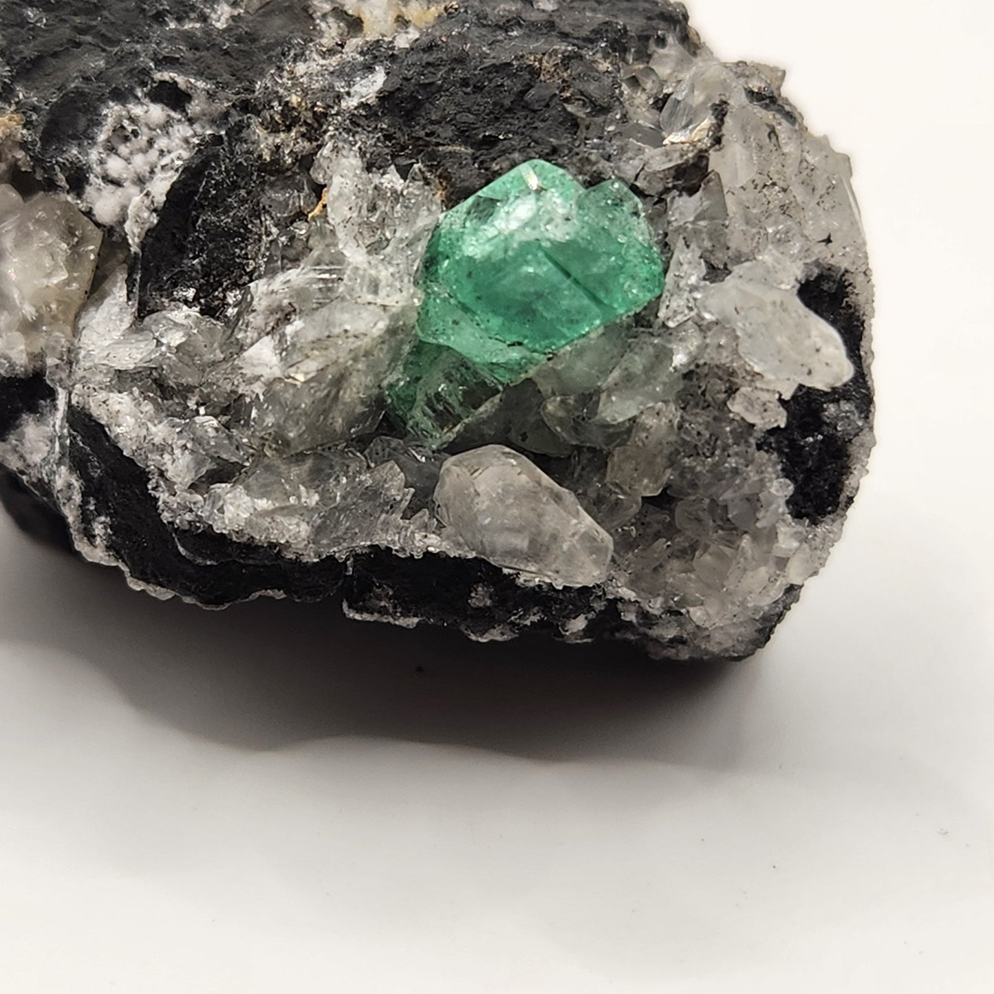 Especimen Esmeraldas Colombianas, Muzo, Cuarzo, Macla, Pirita, Natural, Ganga Esmeralda, Cristales Esmeralda, Colombia