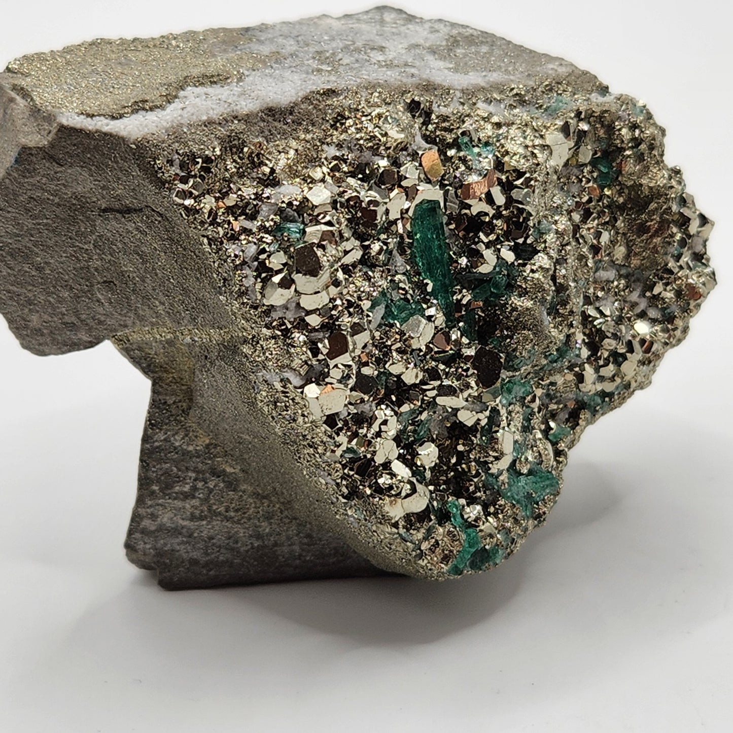 Especimen Esmeralda Colombiano, Muzo, Cuarzo, Macla, Pirita, Natural, Ganga Esmeralda, Cristal Esmeralda, Colombia