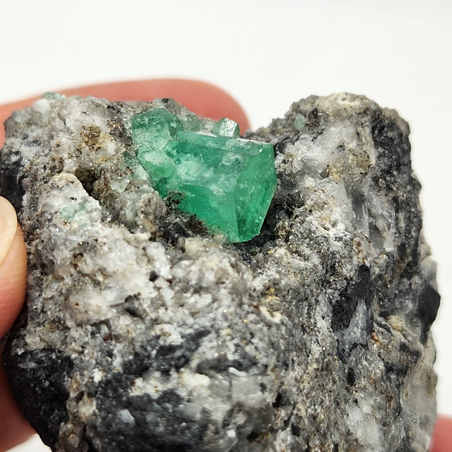 Especimen Esmeraldas Colombianas, Muzo, Cuarzo, Macla, Pirita, Natural, Ganga Esmeralda, Cristales Esmeralda, Colombia