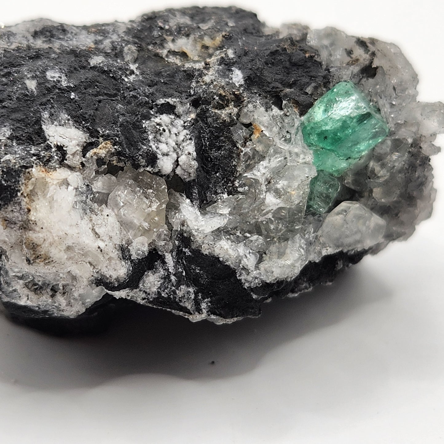 Especimen Esmeraldas Colombianas, Muzo, Cuarzo, Macla, Pirita, Natural, Ganga Esmeralda, Cristales Esmeralda, Colombia