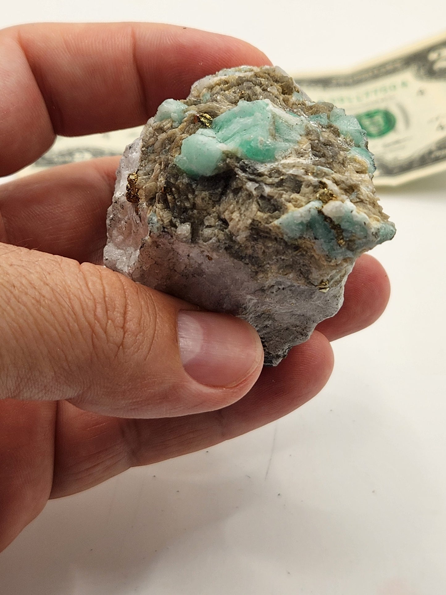 Especimen Esmeraldas Colombianas, Muzo, Cuarzo, Macla, Pirita, Natural, Ganga Esmeralda, Cristales Esmeralda, Colombia