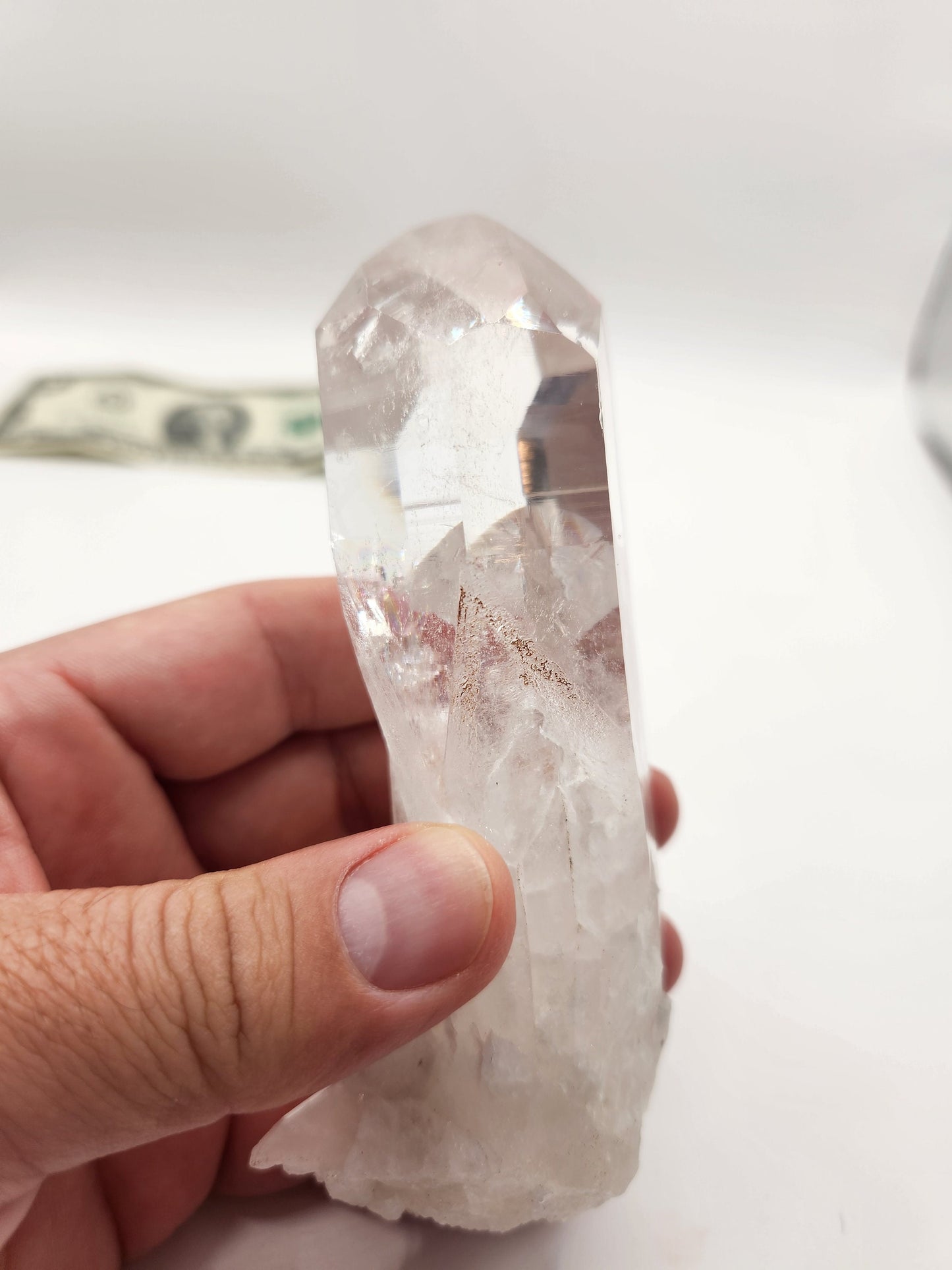 Lemurian quartz from Colombia 294 grm special for meditation, natural quartz, crystal healing, clear quartz wand, quartz tip, natural