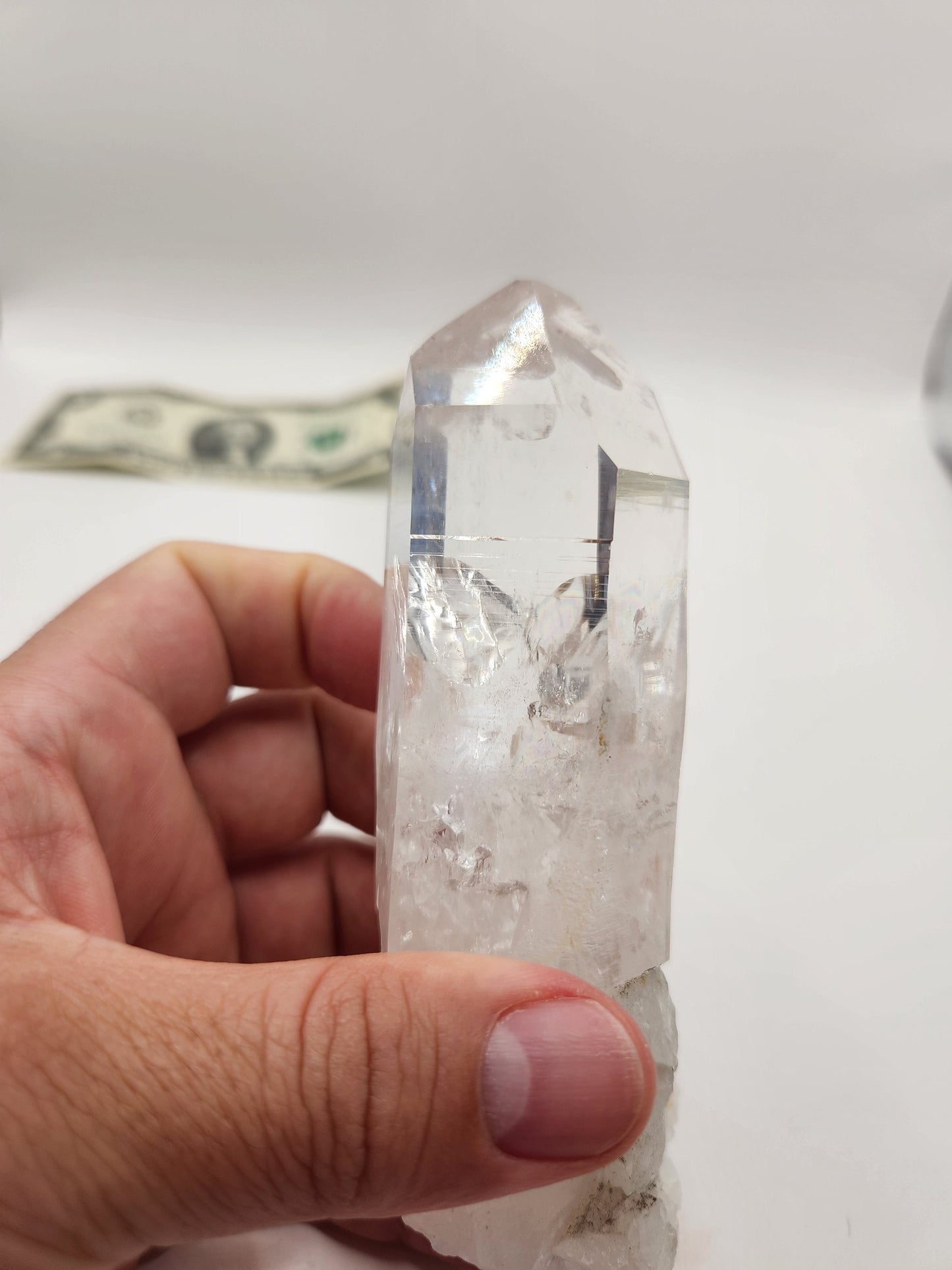Lemurian quartz from Colombia 294 grm special for meditation, natural quartz, crystal healing, clear quartz wand, quartz tip, natural