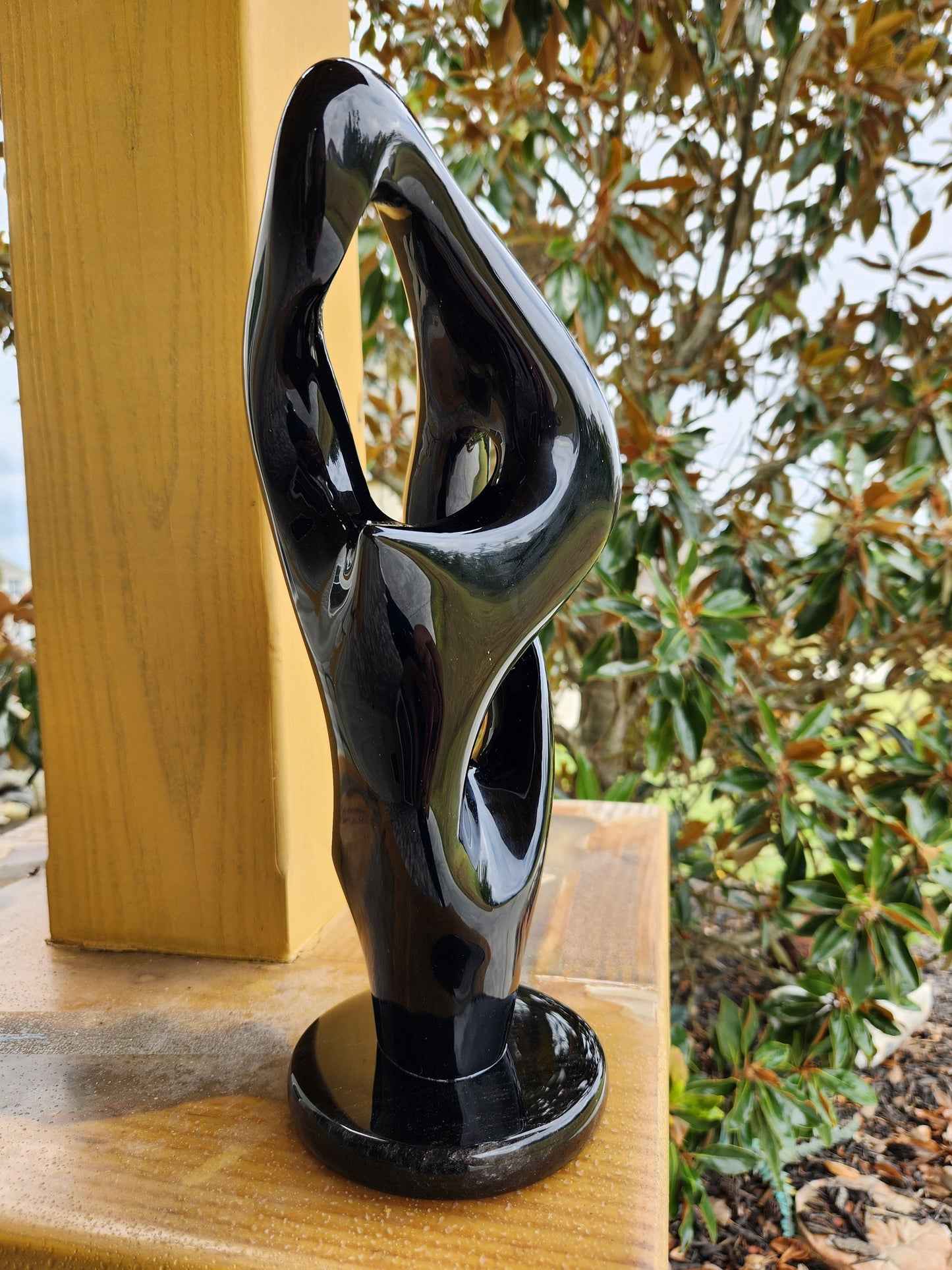 Escultura Obsidiana Mexicana 34cm - Arte Prehispánico Energía Positiva Decoración Única