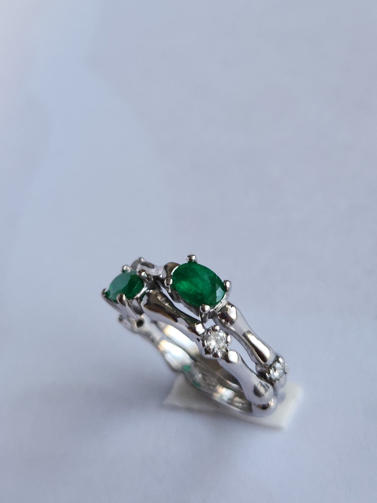 Beautiful natural emerald and real diamond white gold 18 kt,may birthstone, Colombian emerald, vivid green, luxury jewelry, handmade, gifts