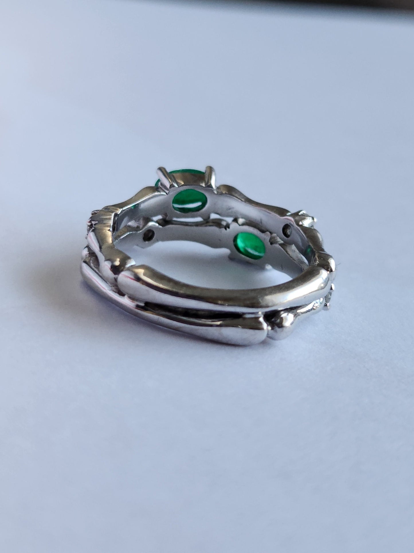 Beautiful natural emerald and real diamond white gold 18 kt,may birthstone, Colombian emerald, vivid green, luxury jewelry, handmade, gifts