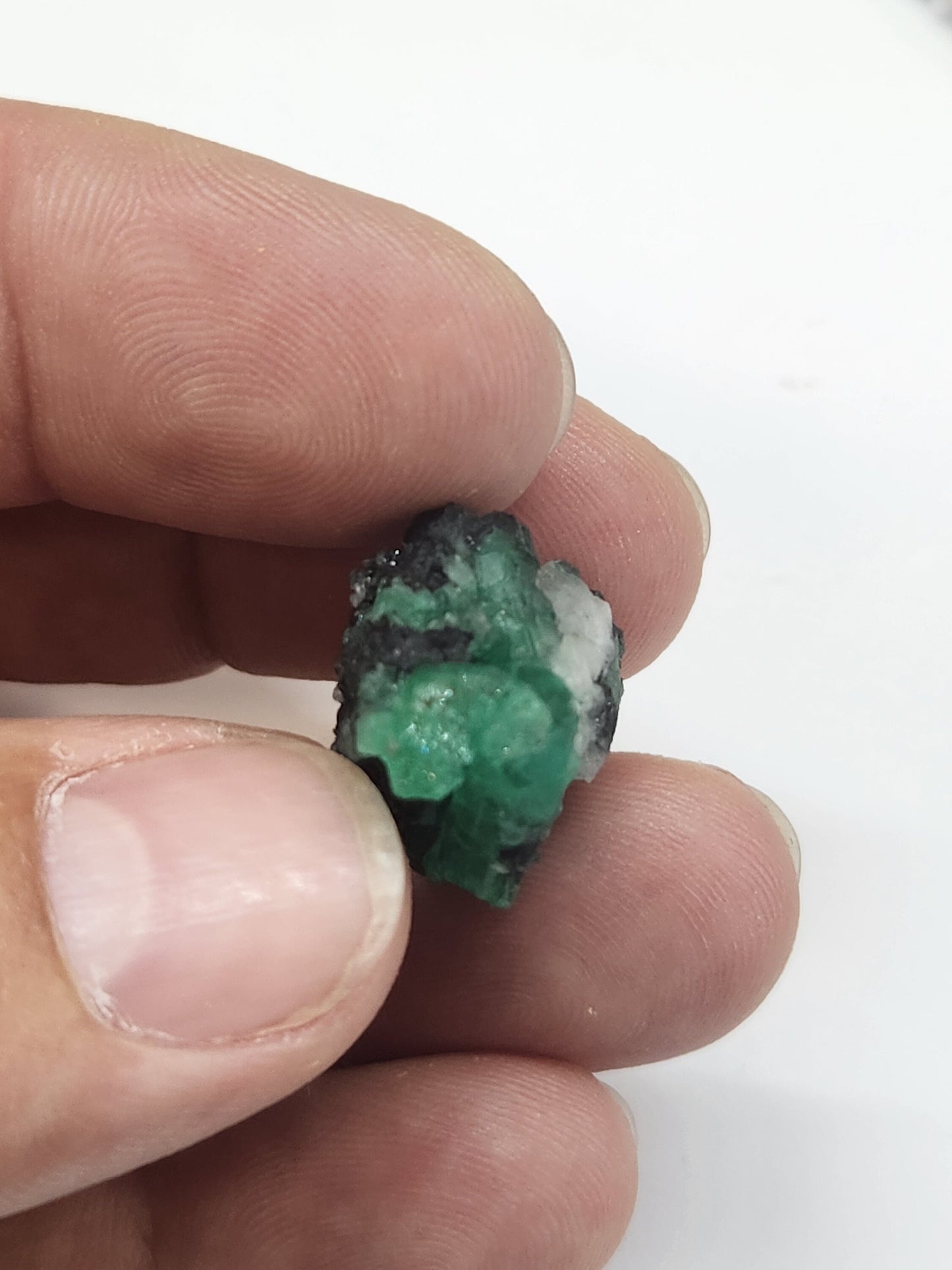 Especimen Esmeraldas Colombianas, Muzo, Cuarzo, Macla, Pirita, Natural, Ganga Esmeralda, Cristales Esmeralda, Colombia