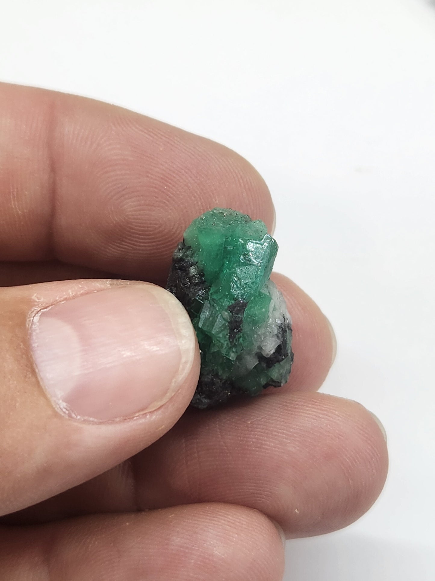 Especimen Esmeraldas Colombianas, Muzo, Cuarzo, Macla, Pirita, Natural, Ganga Esmeralda, Cristales Esmeralda, Colombia
