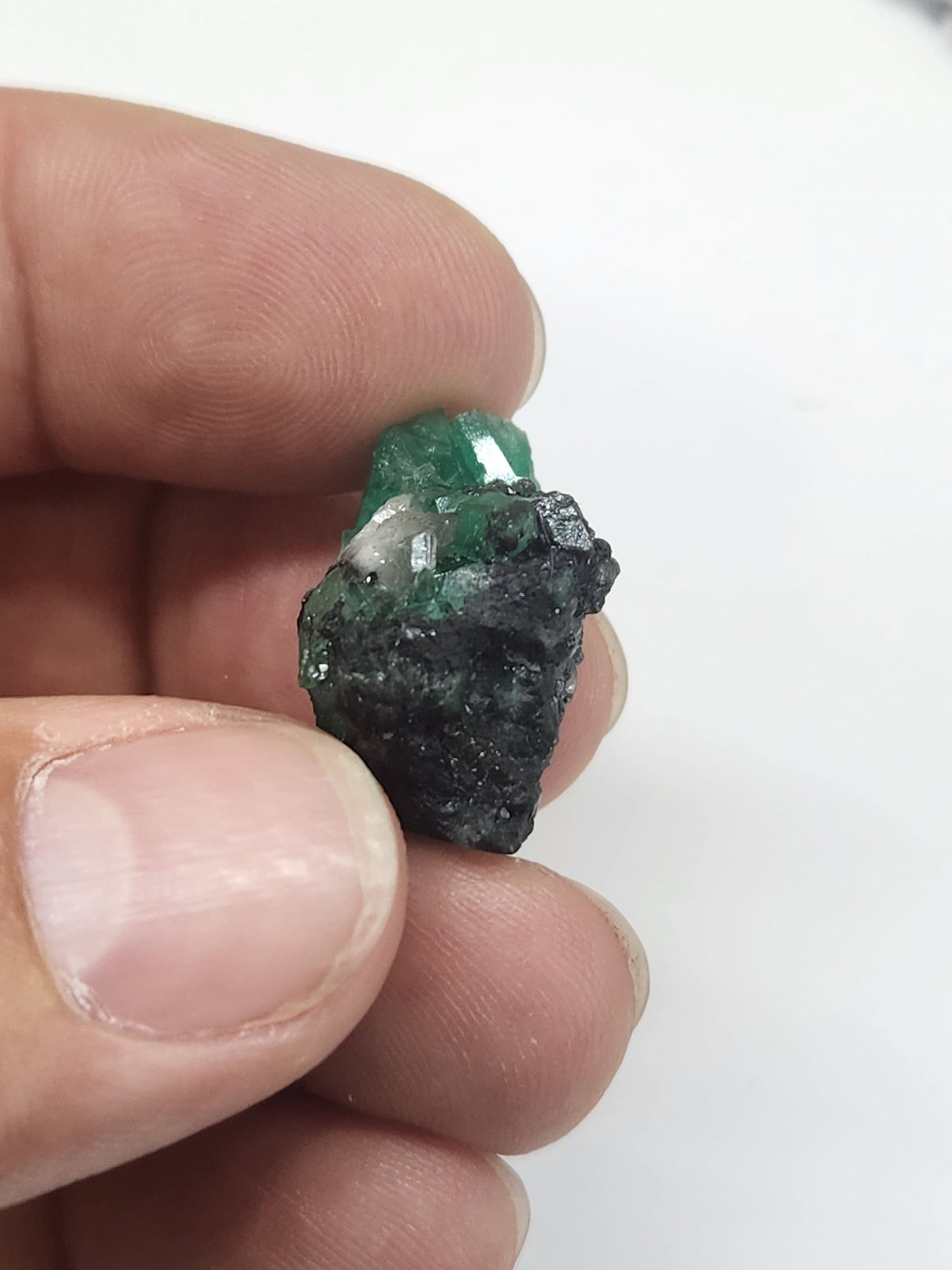 Especimen Esmeraldas Colombianas, Muzo, Cuarzo, Macla, Pirita, Natural, Ganga Esmeralda, Cristales Esmeralda, Colombia