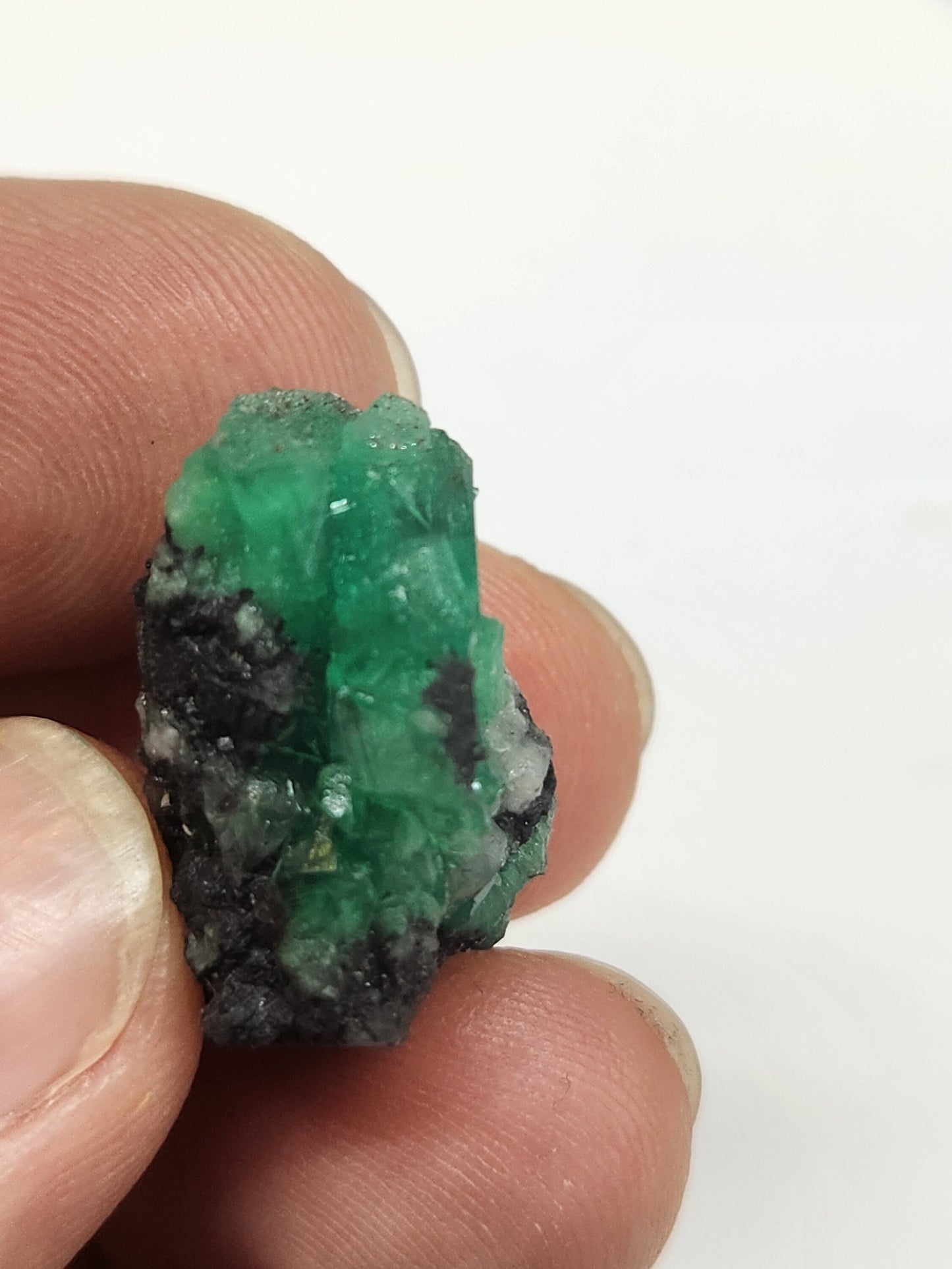 Especimen Esmeraldas Colombianas, Muzo, Cuarzo, Macla, Pirita, Natural, Ganga Esmeralda, Cristales Esmeralda, Colombia