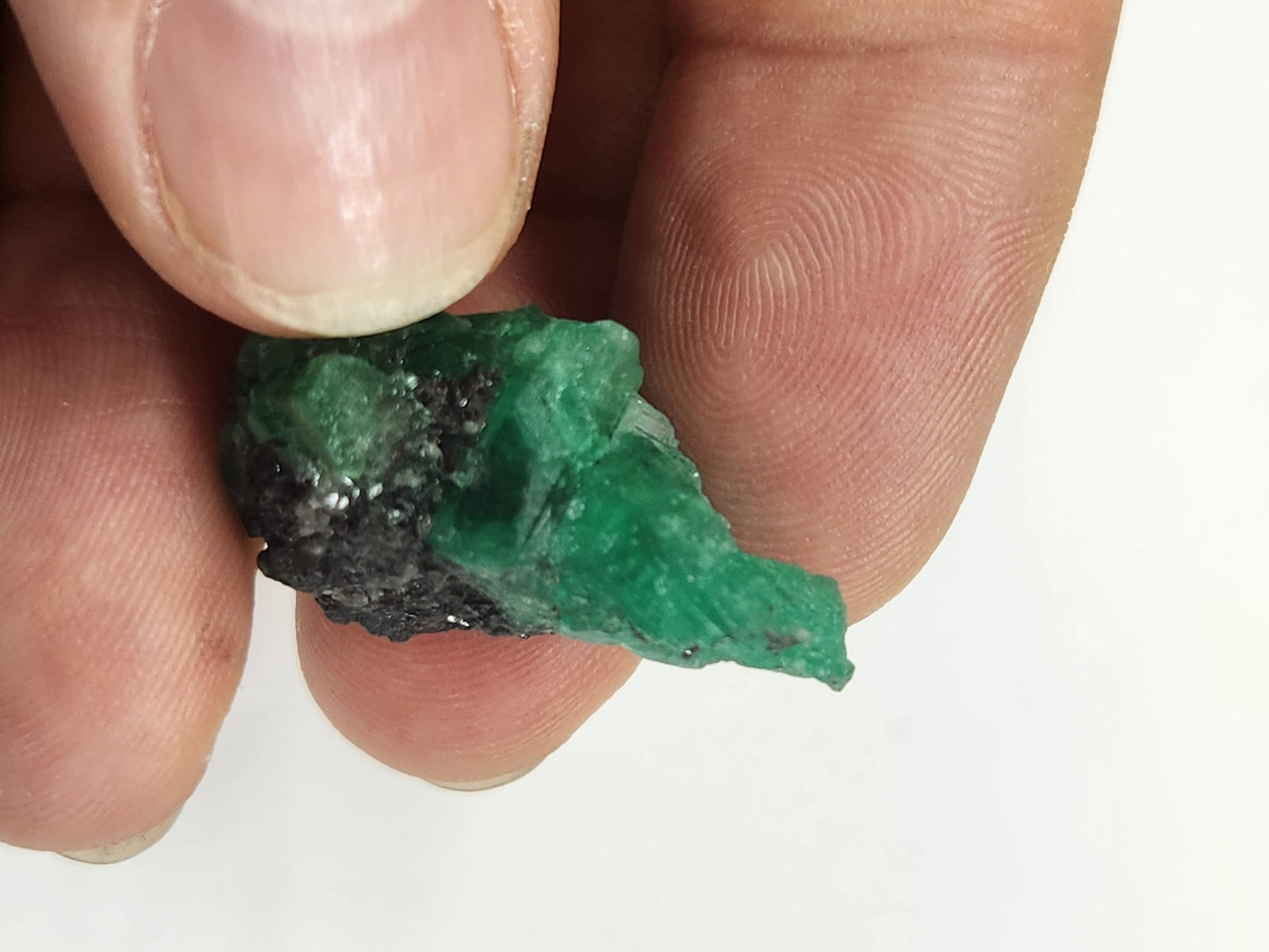 Especimen Esmeraldas Colombianas, Muzo, Cuarzo, Macla, Pirita, Natural, Ganga Esmeralda, Cristales Esmeralda, Colombia