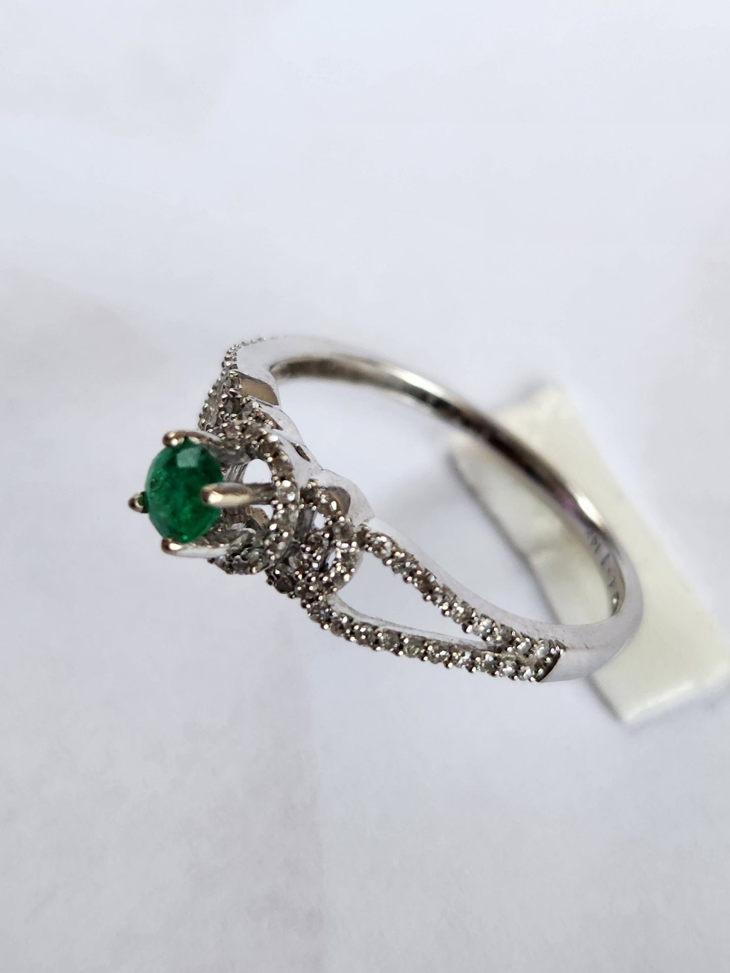 Beautiful natural emerald and real diamond white gold 14 kt,may birthstone, Colombian emerald, vivid green, luxury jewelry, handmade, gifts