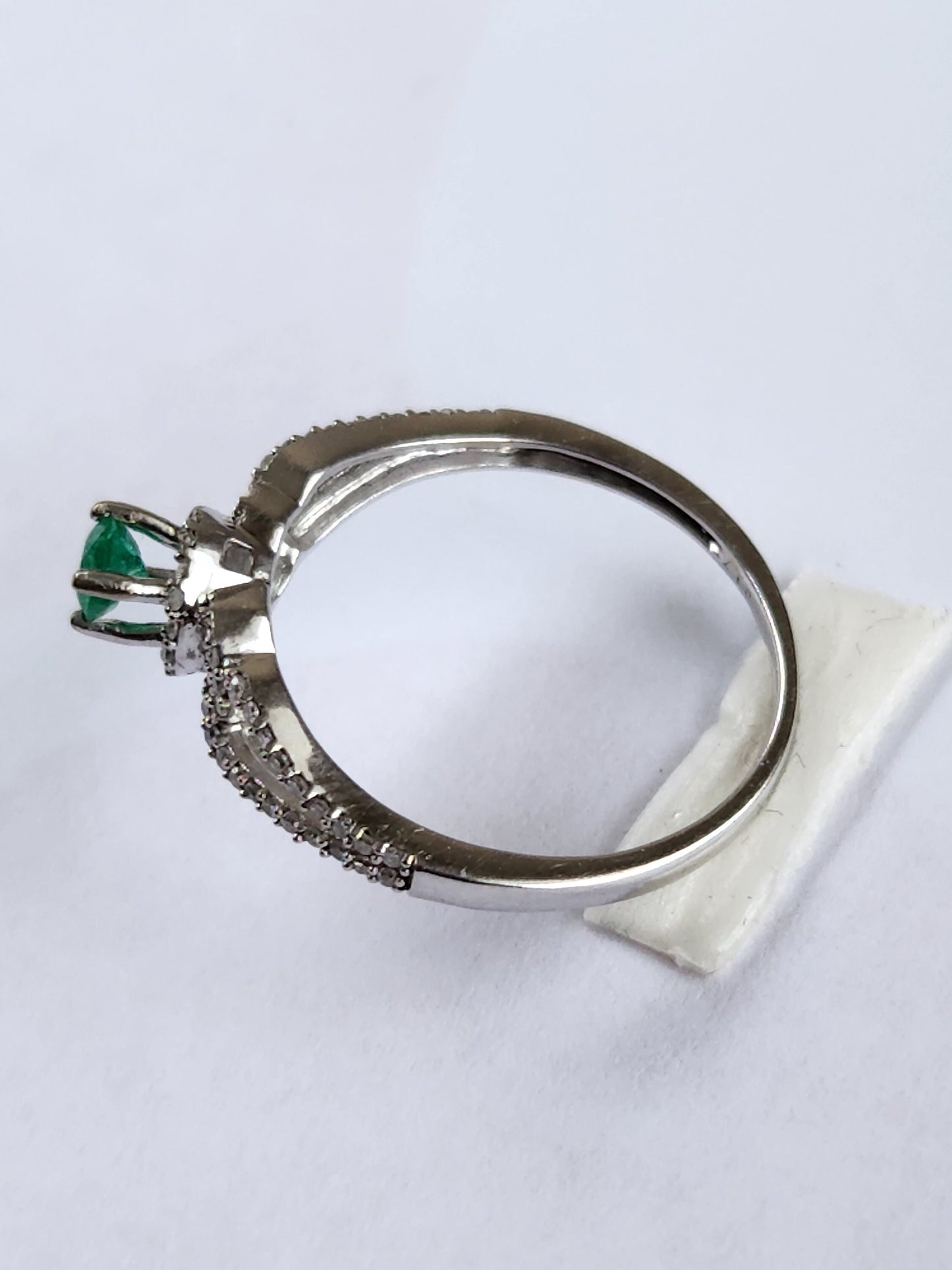 Beautiful natural emerald and real diamond white gold 14 kt,may birthstone, Colombian emerald, vivid green, luxury jewelry, handmade, gifts