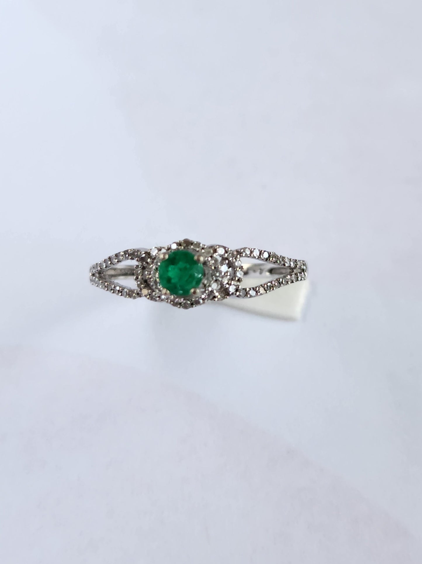 Beautiful natural emerald and real diamond white gold 14 kt,may birthstone, Colombian emerald, vivid green, luxury jewelry, handmade, gifts