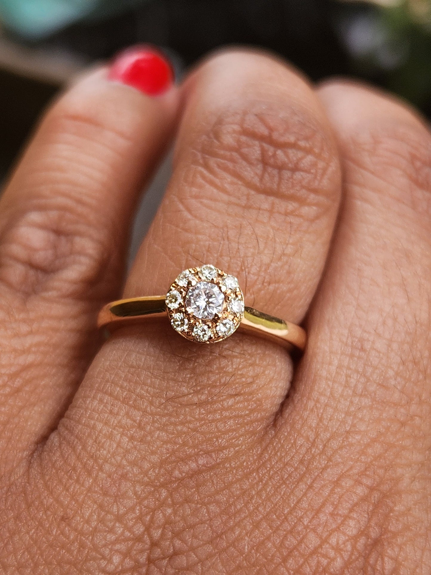 Beautiful Ring natural diamond 0.60 ct, rose gold 18 kt,apr birthstone, Colombian jewelry, luxury jewelry, handmade, gifts for her
