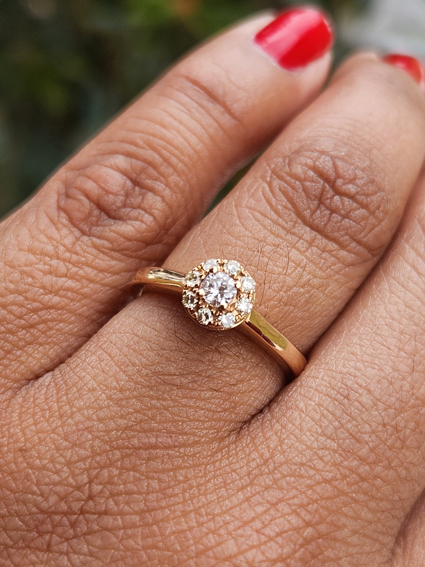 Beautiful Ring natural diamond 0.60 ct, rose gold 18 kt,apr birthstone, Colombian jewelry, luxury jewelry, handmade, gifts for her
