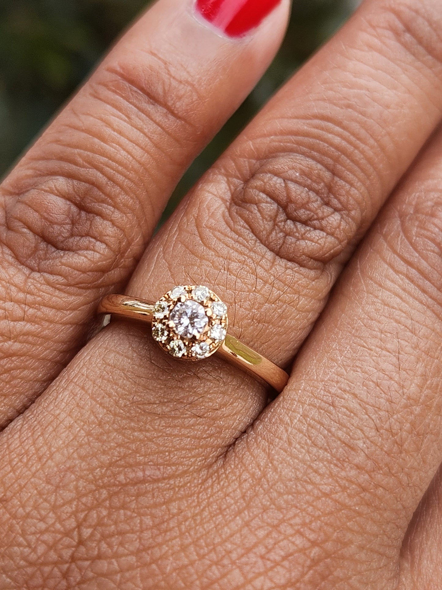 Beautiful Ring natural diamond 0.60 ct, rose gold 18 kt,apr birthstone, Colombian jewelry, luxury jewelry, handmade, gifts for her