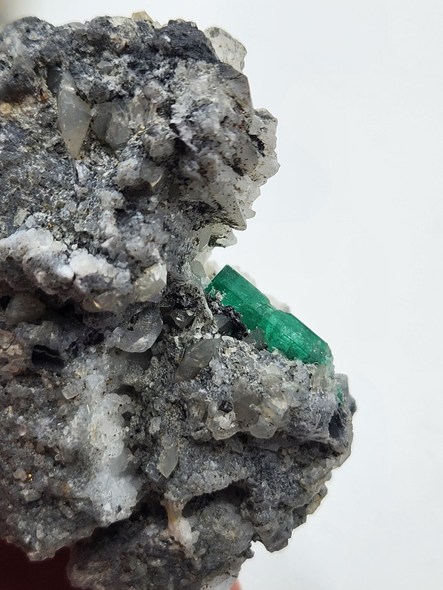 Especimen Esmeraldas Colombianas, Muzo, Cuarzo, Macla, Pirita, Natural, Ganga Esmeralda, Cristales Esmeralda, Colombia