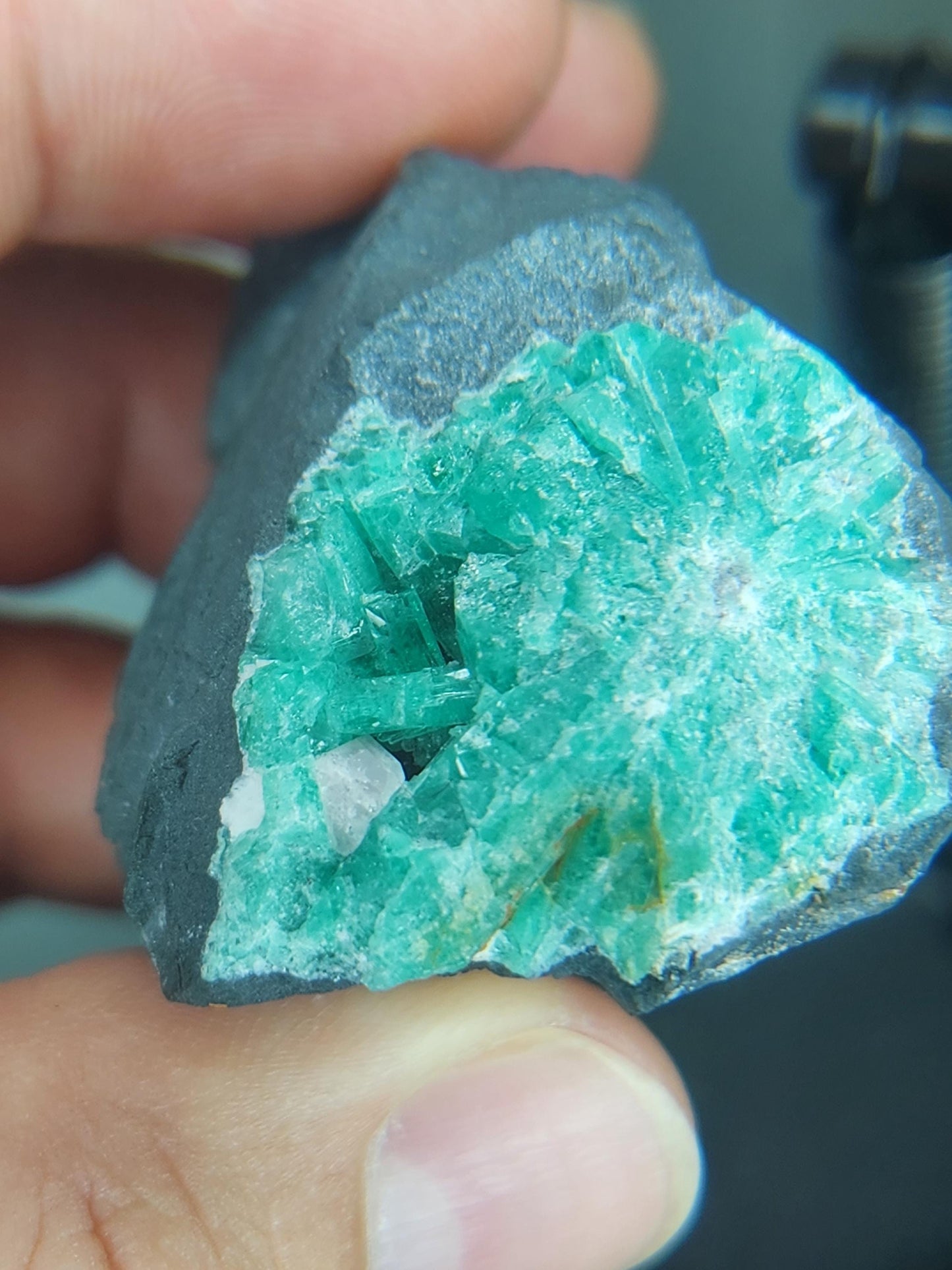 Especimen Esmeraldas Colombianas, Muzo, Cuarzo, Macla, Pirita, Natural, Ganga Esmeralda, Cristales Esmeralda, Colombia