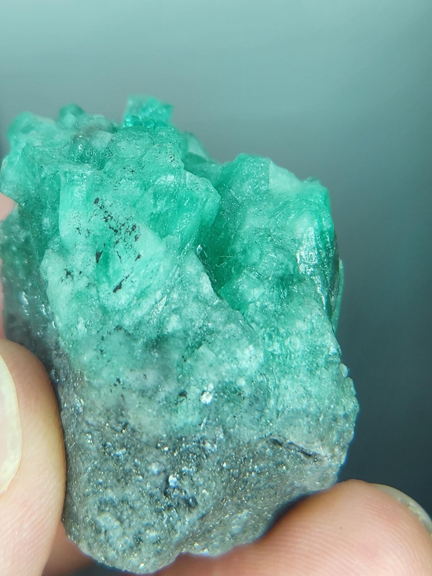 Especimen Esmeraldas Colombianas, Muzo, Cuarzo, Macla, Pirita, Natural, Ganga Esmeralda, Cristales Esmeralda, Colombia