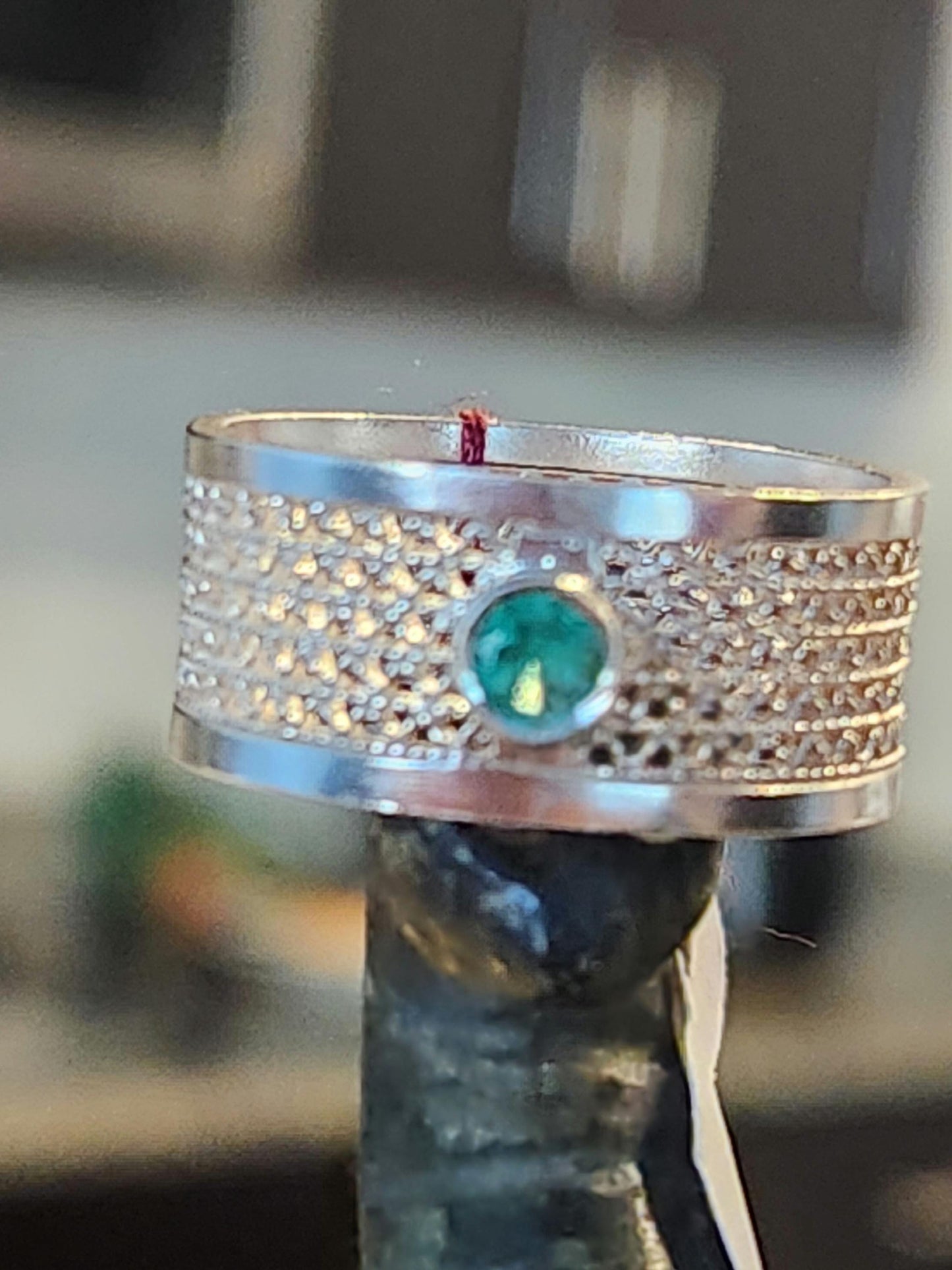 Emerald ring and silver, may birthstone, Colombian Emerald, filigree Colombian jewelry, handmade jewelry, gift for she, silver ring.