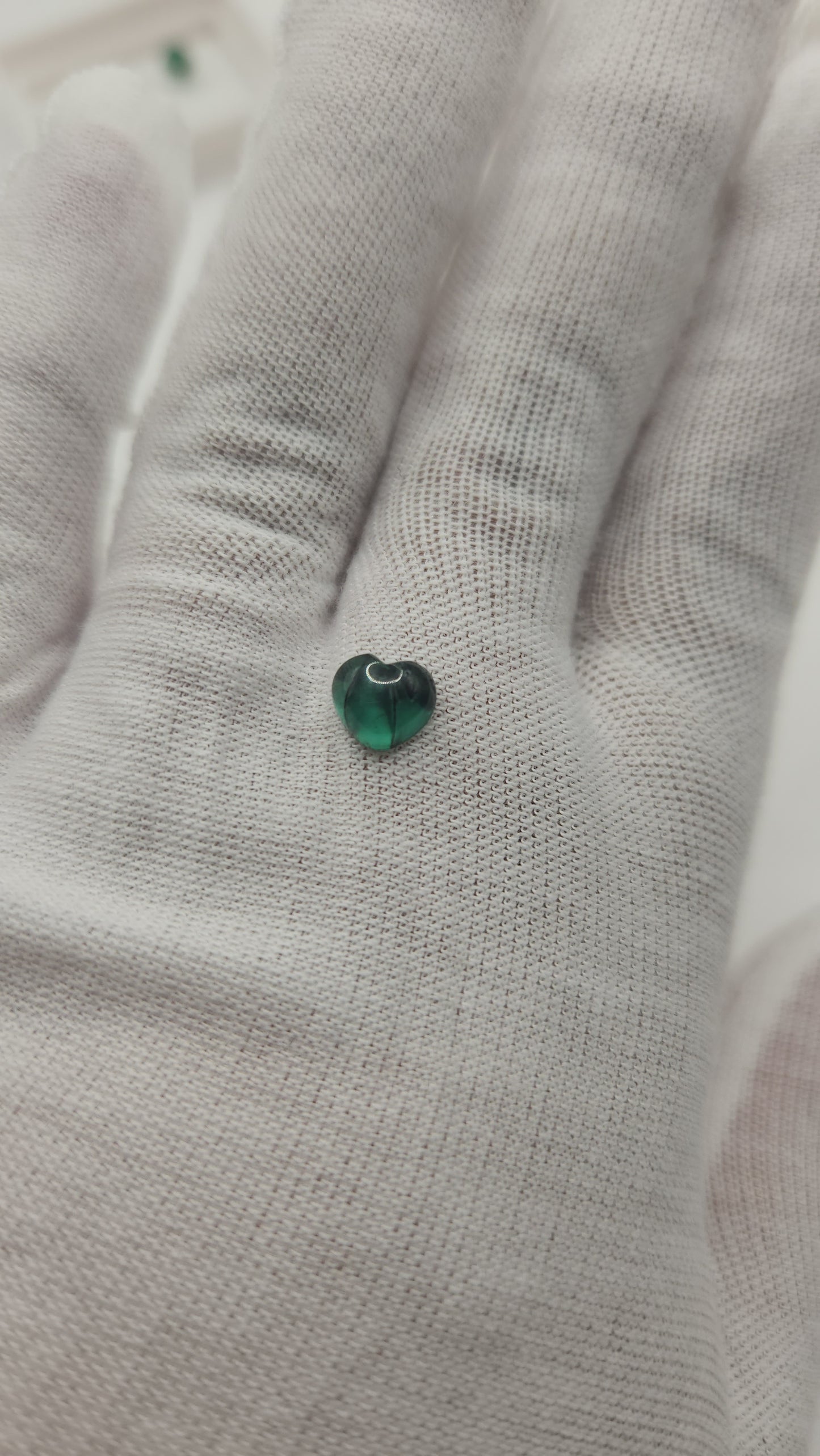 Trapiche of emeralds, cut heart