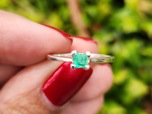 Emerald Ring & Silver square