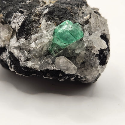 Especimen Esmeraldas Colombianas, Muzo, Cuarzo, Macla, Pirita, Natural, Ganga Esmeralda, Cristales Esmeralda, Colombia