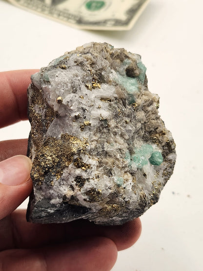 Especimen Esmeraldas Colombianas, Muzo, Cuarzo, Macla, Pirita, Natural, Ganga Esmeralda, Cristales Esmeralda, Colombia