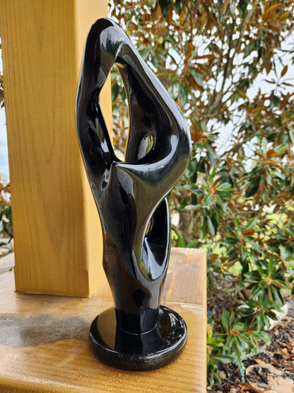 Escultura Obsidiana Mexicana 34cm - Arte Prehispánico Energía Positiva Decoración Única
