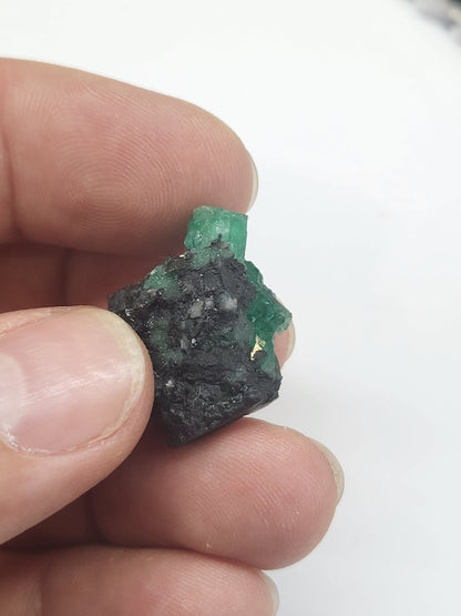Especimen Esmeraldas Colombianas, Muzo, Cuarzo, Macla, Pirita, Natural, Ganga Esmeralda, Cristales Esmeralda, Colombia