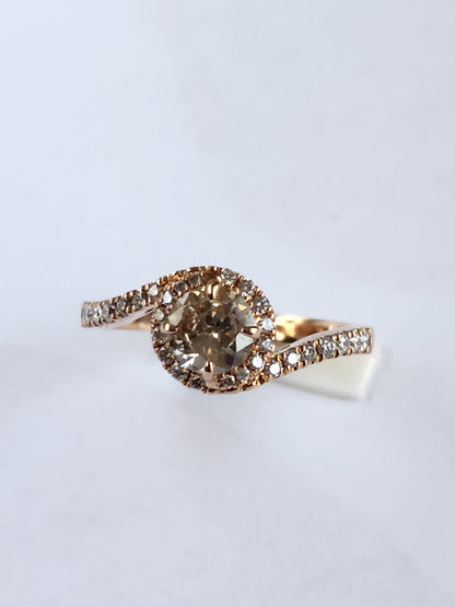 Beautiful Ring natural diamond rose gold 18 kt, apr birthstone,  luxury jewelry, handmade, colombian jewelry, gifts for her