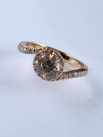 Beautiful Ring natural diamond rose gold 18 kt, apr birthstone,  luxury jewelry, handmade, colombian jewelry, gifts for her