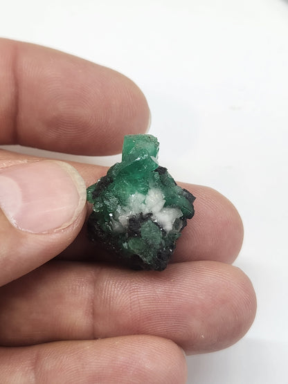 Especimen Esmeraldas Colombianas, Muzo, Cuarzo, Macla, Pirita, Natural, Ganga Esmeralda, Cristales Esmeralda, Colombia