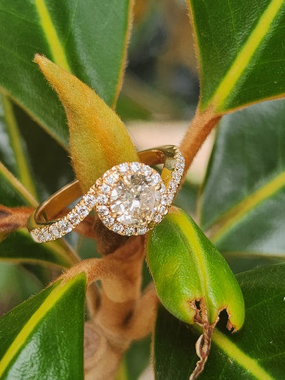 Beautiful Ring natural diamond rose gold 18 kt, apr birthstone,  luxury jewelry, handmade, colombian jewelry, gifts for her