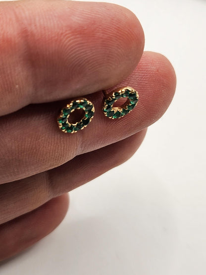 Handmade Colombian Emerald Earrings in 18 kt Yellow Gold, Vivid Green Natural Emerald, May Birthstone Jewelry, Unique Colombian accesories