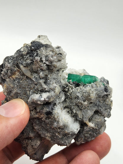 Especimen Esmeraldas Colombianas, Muzo, Cuarzo, Macla, Pirita, Natural, Ganga Esmeralda, Cristales Esmeralda, Colombia