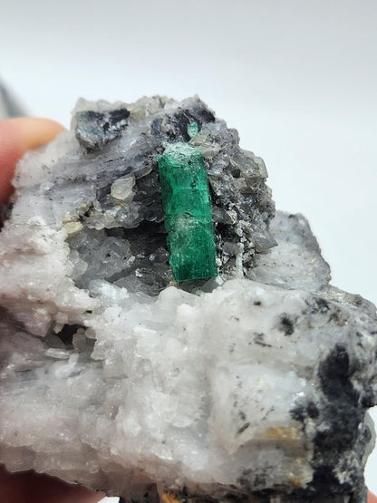 Especimen Esmeraldas Colombianas, Muzo, Cuarzo, Macla, Pirita, Natural, Ganga Esmeralda, Cristales Esmeralda, Colombia