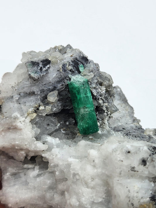 Especimen Esmeraldas Colombianas, Muzo, Cuarzo, Macla, Pirita, Natural, Ganga Esmeralda, Cristales Esmeralda, Colombia