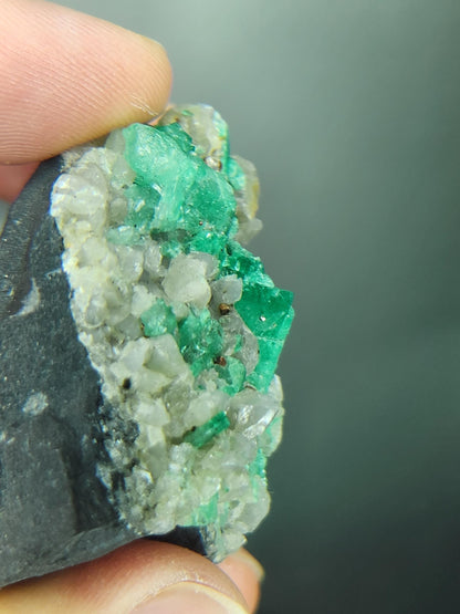 Especimen Esmeraldas Colombianas, Muzo, Cuarzo, Macla, Pirita, Natural, Ganga Esmeralda, Cristales Esmeralda, Colombia