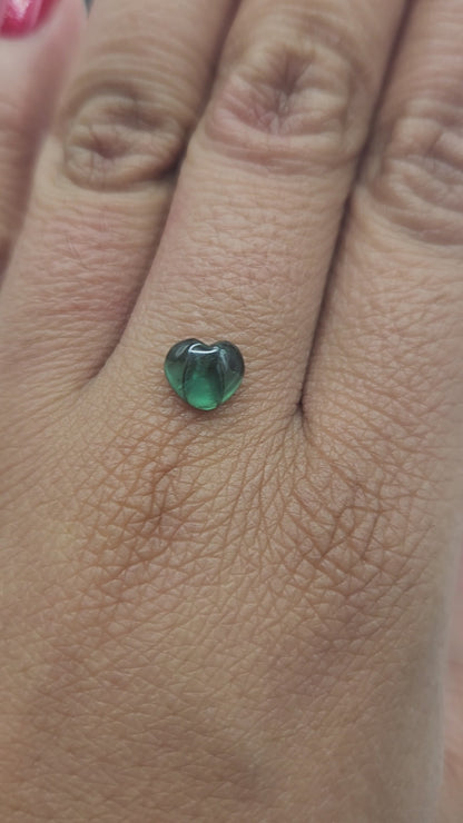 Trapiche of emeralds, cut heart