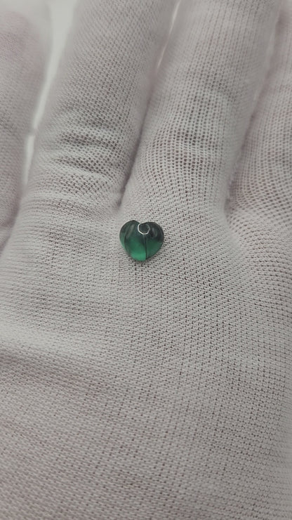 Trapiche of emeralds, cut heart