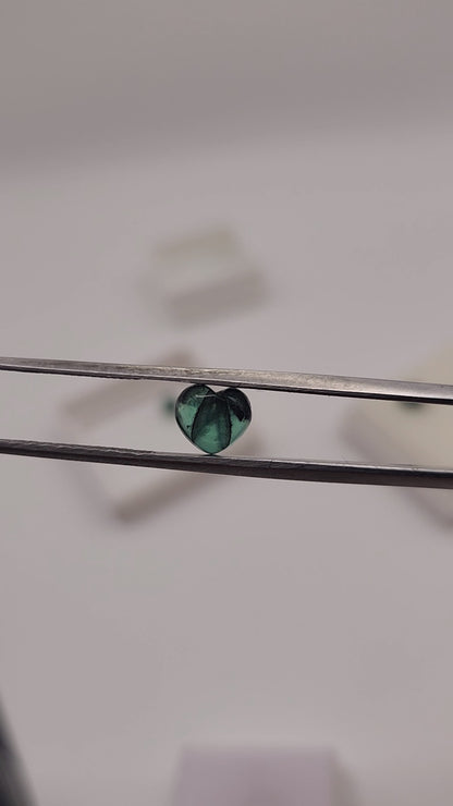 Trapiche of emeralds, cut heart