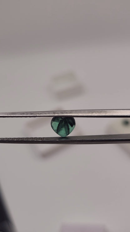 Trapiche of emeralds, cut heart