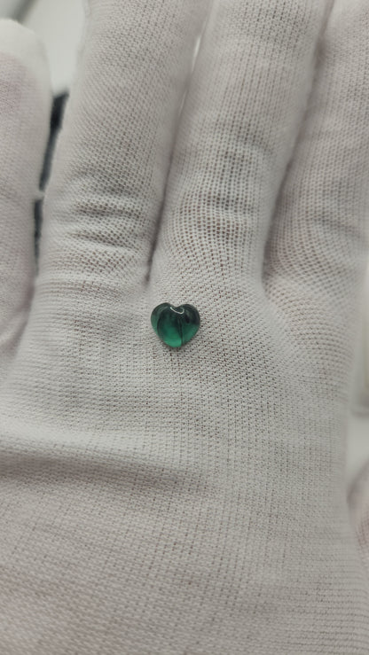 Trapiche of emeralds, cut heart